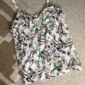 Ruffle Button Front Blouse